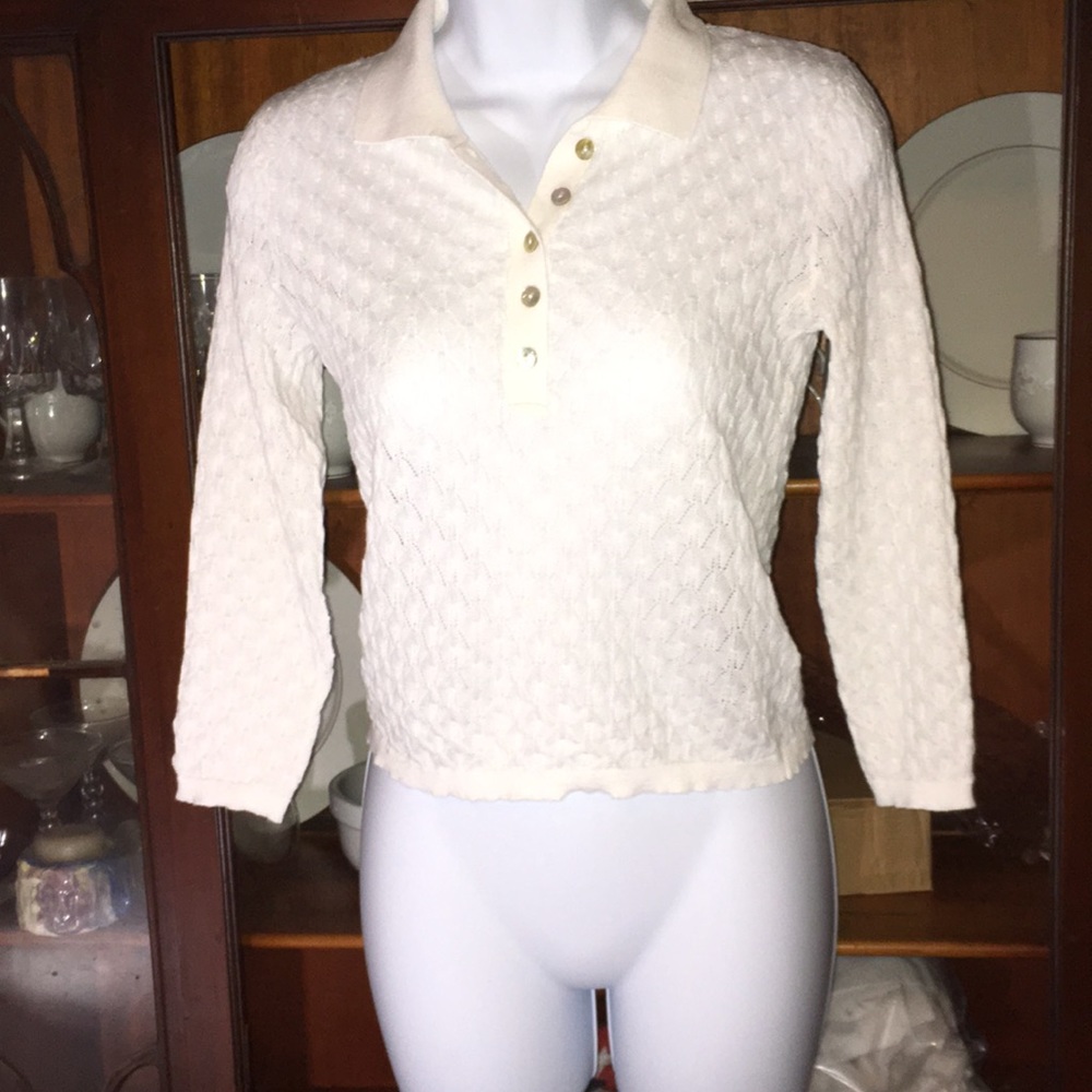 Zara knit size S white cropped long sleeve New2019